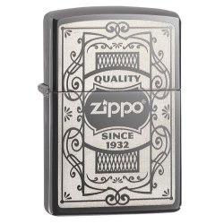 Encendedor Zippo Stamp Quality Since 1932 - 29425 Black Ice Chrome - Negro