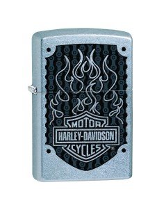 Encendedor Zippo Stamp Harley Davidson Logo Flame 29157 Street Chrome - Plateado