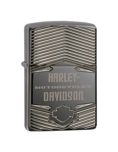 Encendedor Zippo Texture HD Harley Davidson Armor 29165 Black Ice - Negro