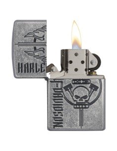 Encendedor Zippo Texture Hd Harley Davidson Antique Plate 29280 Sliver - Plateado 2