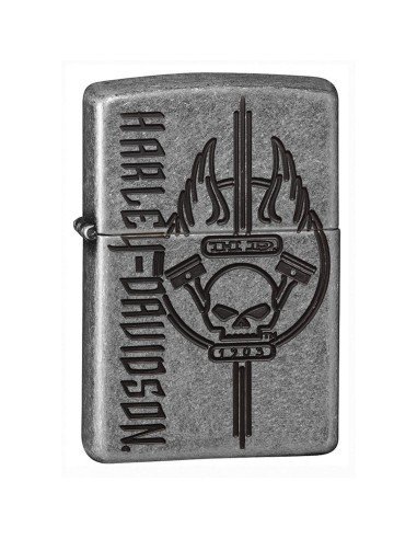 Encendedor Zippo Texture Hd Harley Davidson Antique Plate 29280 Sliver - Plateado