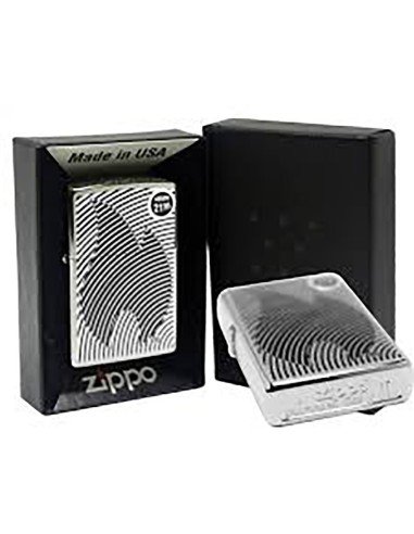 Encendedor Zippo Texture Illusion Flame 29429  Brushed Chrome - Plateado