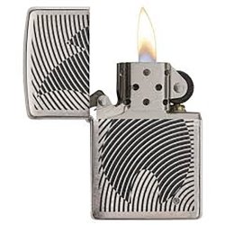 Encendedor Zippo Texture Illusion Flame 29429  Brushed Chrome - Plateado