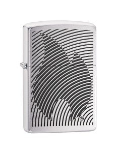 Encendedor Zippo Texture Illusion Flame 29429  Brushed Chrome - Plateado