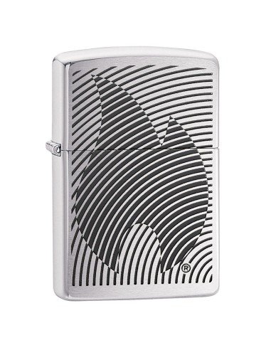 Encendedor Zippo Texture Illusion Flame 29429  Brushed Chrome - Plateado