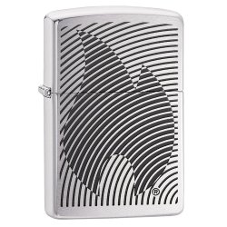 Encendedor Zippo Texture Illusion Flame 29429  Brushed Chrome - Plateado