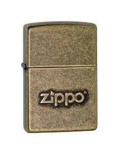 Encendedor Zippo texture Stamped Antique Brass Logo 28994 - Dorado