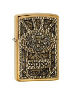 Encendedor Zippo texture Gear Steam Punk Emblem 29103 Brushed Brass - Dorado