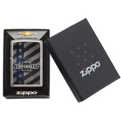 Encendedor Zippo Stamp Chevy Star And Stripes Pocket 29148 Polish Chrome - Plateado