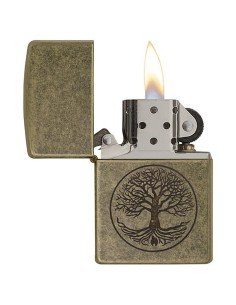Encendedor Zippo texture Antique Brass Eternal Tree of Life Lighter 29149 - Dorado 2