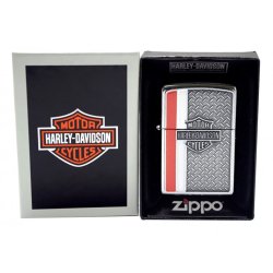 Encendedor Zippo texture Harley Davidson Diamond Plate Lighter 28732 Street Chrome - Plateado