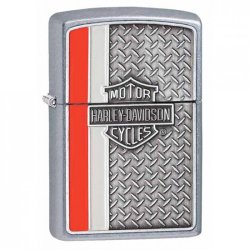 Encendedor Zippo texture Harley Davidson Diamond Plate Lighter 28732 Street Chrome - Plateado