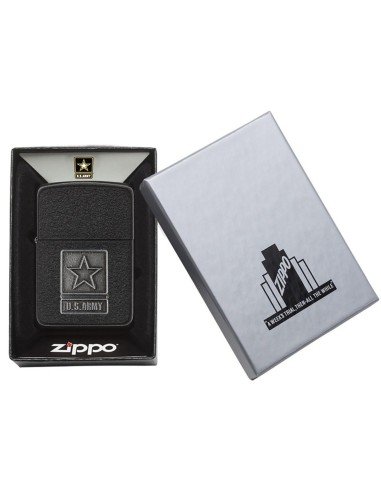 Encendedor Zippo texture 1941 US Army Pewter Emblem 28583 black crackle - negro