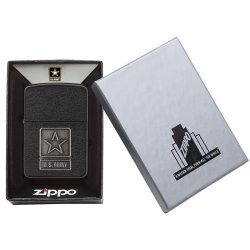 Encendedor Zippo texture 1941 US Army Pewter Emblem 28583 black crackle - negro
