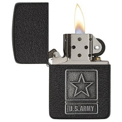 Encendedor Zippo texture 1941 US Army Pewter Emblem 28583 black crackle - negro