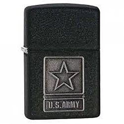 Encendedor Zippo texture 1941 US Army Pewter Emblem 28583 black crackle - negro