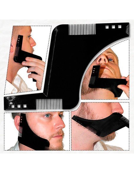 Peine Barba Molde Guía Plantilla Modelado Forma Afeitado Todo-en-uno Peine Barba Molde Guía Plantilla Modelado Forma Afeitado Todo-en-uno