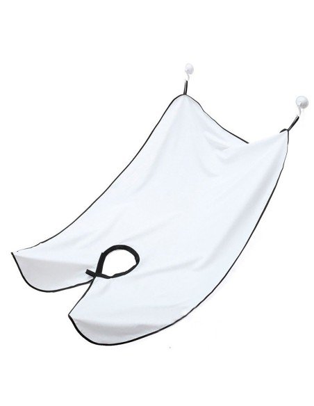 Capa Barbera para Afeitar Recoge el pelo Beard Pro  blanca