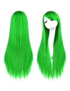 Peluca Cosplay lisa 80cm Kanekalon Verde