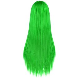 Peluca Cosplay lisa 80cm Kanekalon Verde