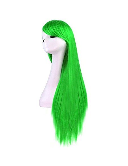 Peluca Cosplay lisa 80cm Kanekalon Verde Peluca Cosplay lisa 80cm Kanekalon Verde