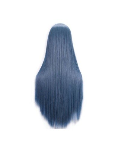 Peluca Cosplay lisa 80cm Kanekalon Azul Humo