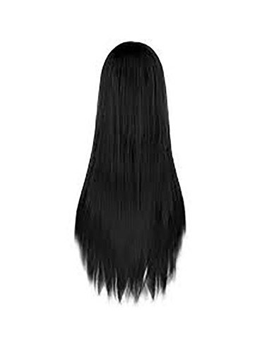 Peluca Cosplay lisa 80cm Kanekalon Negro