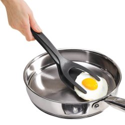 Espátula y tenaza 2en1 anti adherente para pancakes, huevos