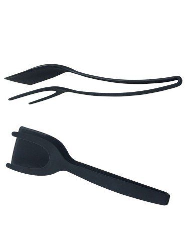 Espátula y tenaza 2en1 anti adherente para pancakes, huevos
