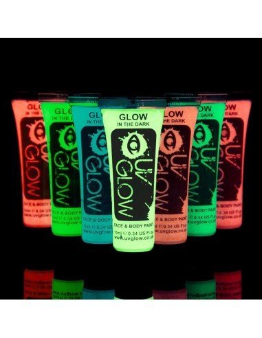 Pintura para el cuerpo Brilla en la oscuridad Paint glow In the dark Verde