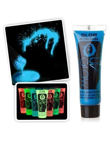 Pintura para el cuerpo Brilla en la oscuridad Paint glow In the darkAzul