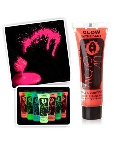 Pintura para el cuerpo Brilla en la oscuridad Paint glow In the dark Rojo 2