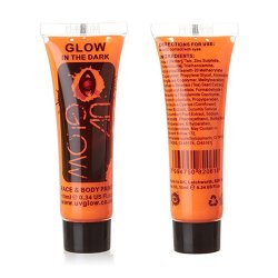 Pintura para el cuerpo Brilla en la oscuridad Paint glow In the dark Naranja