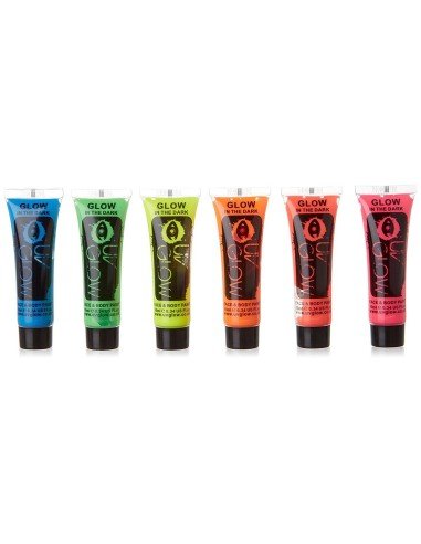 Pintura para el cuerpo Brilla en la oscuridad Paint glow In the dark Rojo