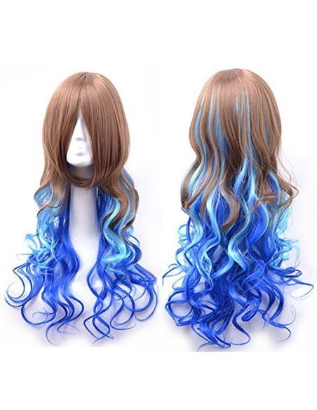 Peluca Bicolor Harajuku de kanekalon Cosplay de 70 y 80 cm de largo ideal para Halloween Peluca Bicolor Harajuku de kanekalon Cosplay de 70 y 80 cm de largo ideal para Halloween
