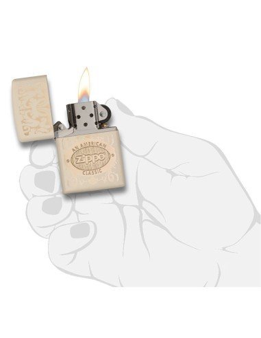 Encendedor Zippo Texture American Classic Cream - Crema