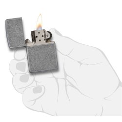 Encendedor Zippo Classic Lighter Antique Silver 121FB - Plateado