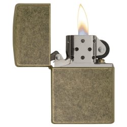 Encendedor Zippo Classic Lighter Antique Brass 201FB - Dorado