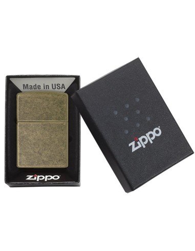 Encendedor Zippo Classic Lighter Antique Brass 201FB - Dorado
