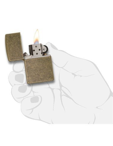 Encendedor Zippo Classic Lighter Antique Brass 201FB - Dorado