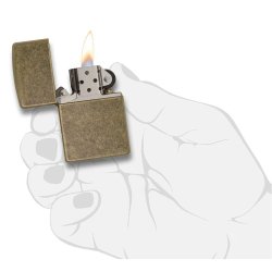 Encendedor Zippo Classic Lighter Antique Brass 201FB - Dorado