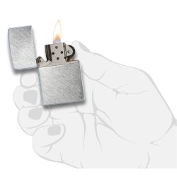 Encendedor Zippo Classic Brushed Chrome Herringbone Sweep 24648 - Plateado
