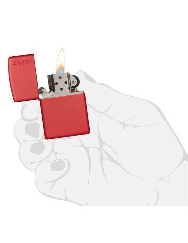 Encendedor Zippo Colors Red Matte con Logo 233ZL - Rojo