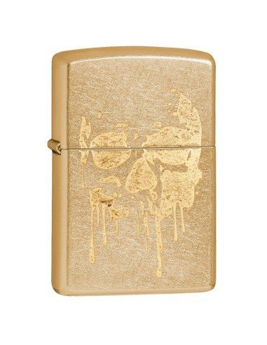 Encendedor Zippo Stamp Skull Lasser Gold Dusk Zippo 29401  - Dorado