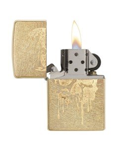 Encendedor Zippo Stamp Skull Lasser Gold Dusk Zippo 29401  - Dorado 2