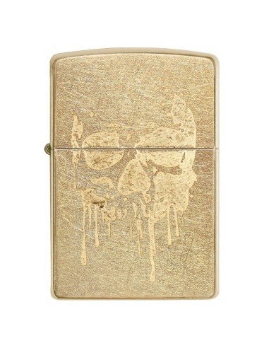 Encendedor Zippo Stamp Skull Lasser Gold Dusk Zippo 29401  - Dorado