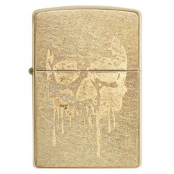 Encendedor Zippo Stamp Skull Lasser Gold Dusk Zippo 29401  - Dorado