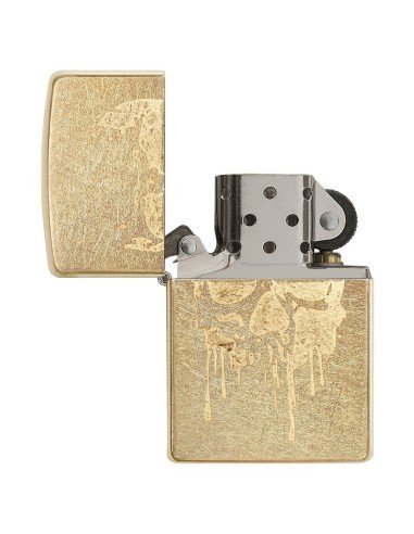 Encendedor Zippo Stamp Skull Lasser Gold Dusk Zippo 29401  - Dorado
