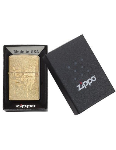 Encendedor Zippo Stamp Skull Lasser Gold Dusk Zippo 29401  - Dorado