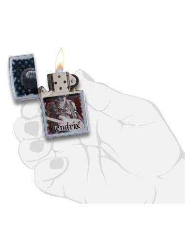 Encendedor Zippo Stamp Jimi Hendrix - Plateado